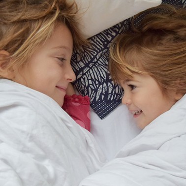 Two girls having a sleepover