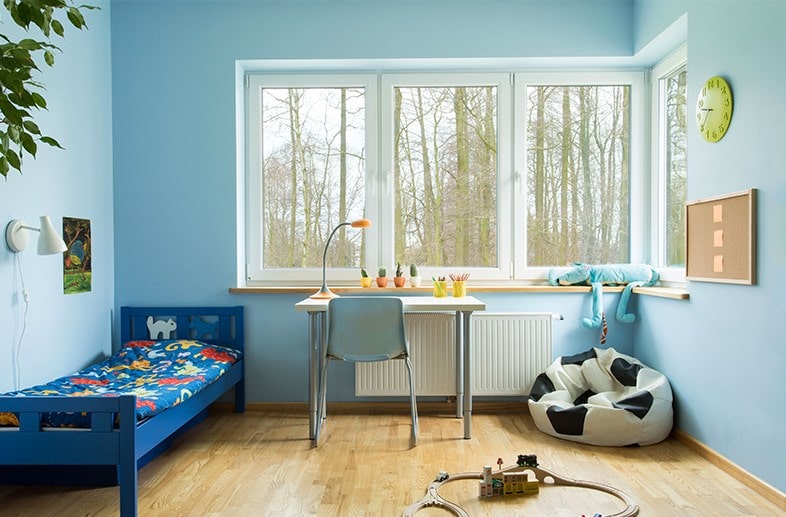 Blue bedroom for a child