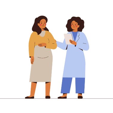 A pregnant mum receiving advice from a doctor